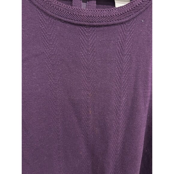 Napa Valley Short Sleeve Knit Top Purple Plus Sz 2X Zip Back Cotton Acrylic - Picture 6 of 9